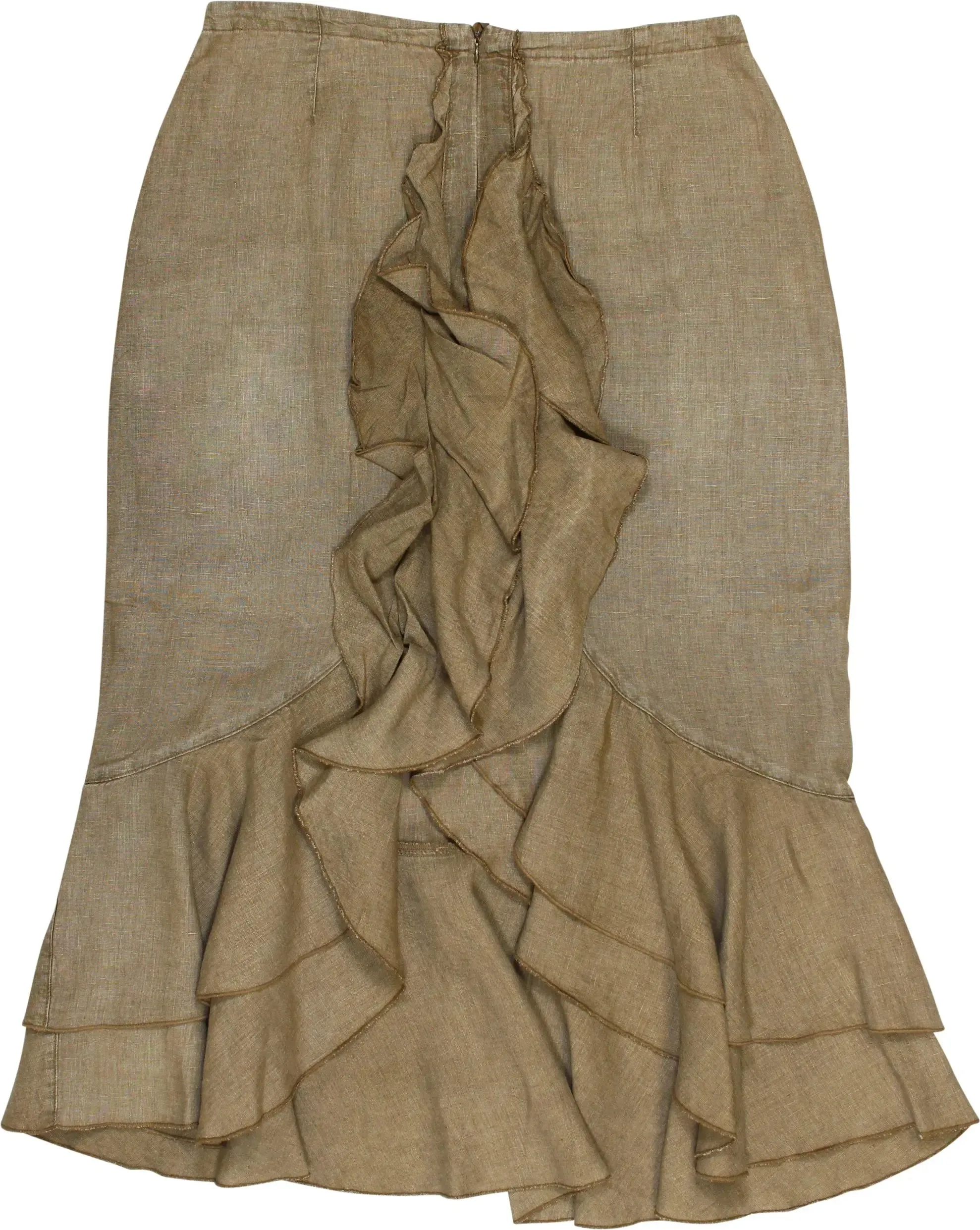 00s Linen Ruffle Skirt
