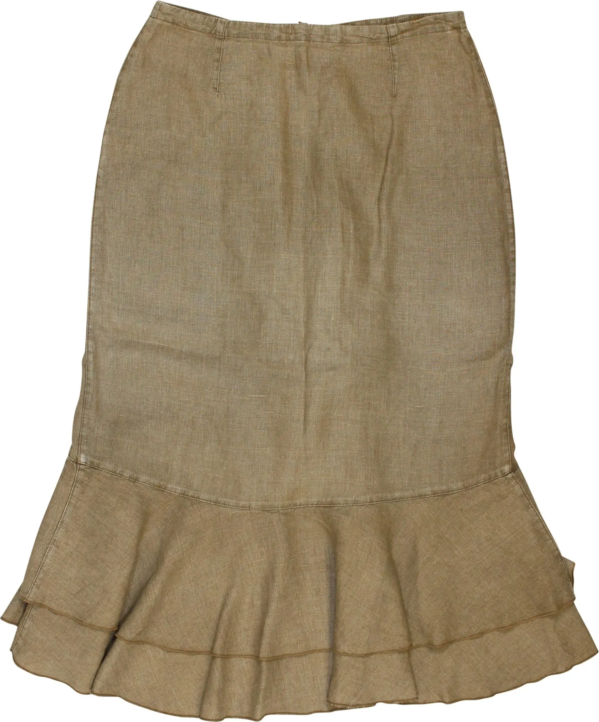 00s Linen Ruffle Skirt