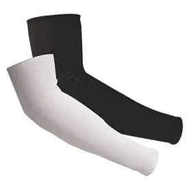 2 Pairs UV Sun Protection Cooling Arm Sleeves for Cycling, Running, Golf, Driving Sleeves for Men & Women (Black   Gray)