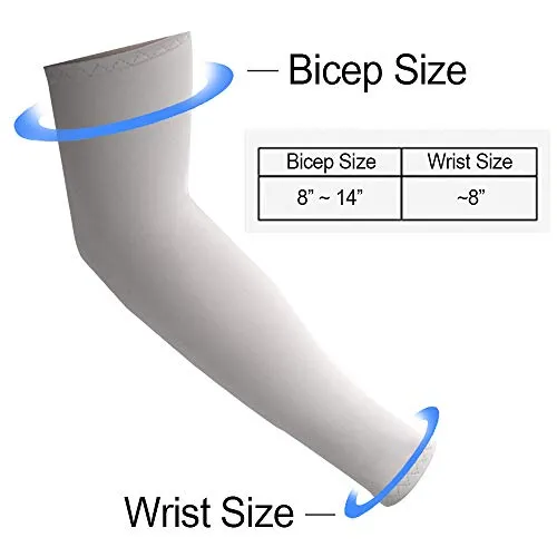 2 Pairs UV Sun Protection Cooling Arm Sleeves for Cycling, Running, Golf, Driving Sleeves for Men & Women (Black   Gray)