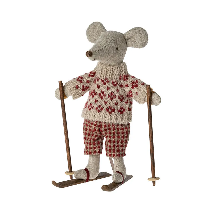 2023 Maileg Mum Winter Mouse with Ski Set