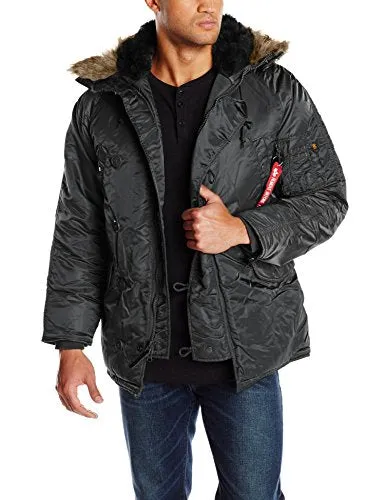 Alpha Industries Men's N-3B Parka Jacket, Black, 3X-Large