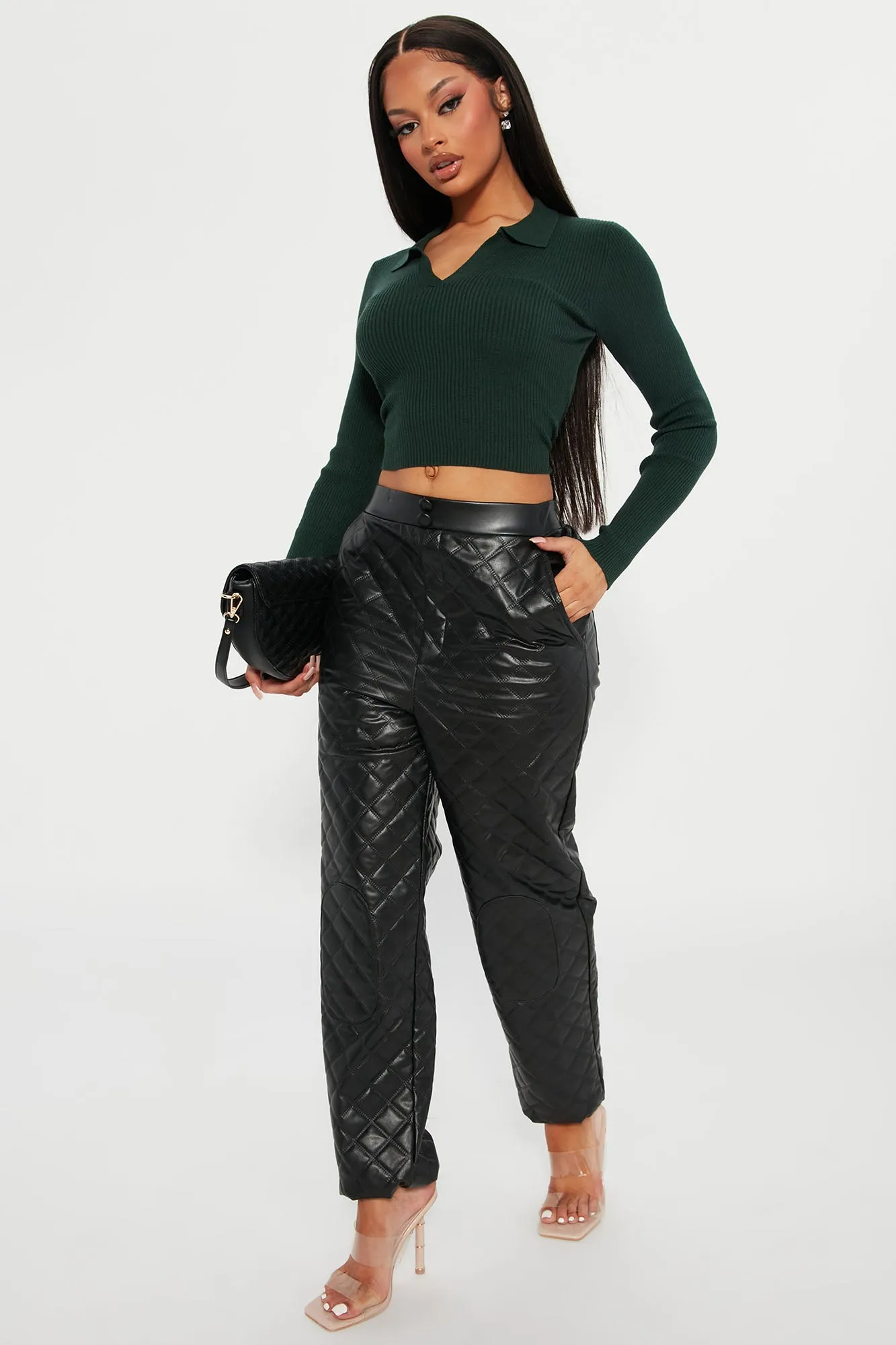 Amber Crop Sweater - Hunter