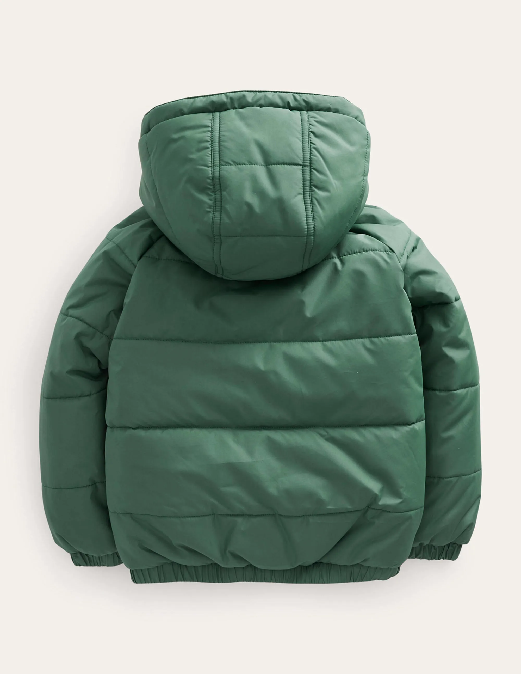 Appliqué Padded Coat-Monster Green Hearts