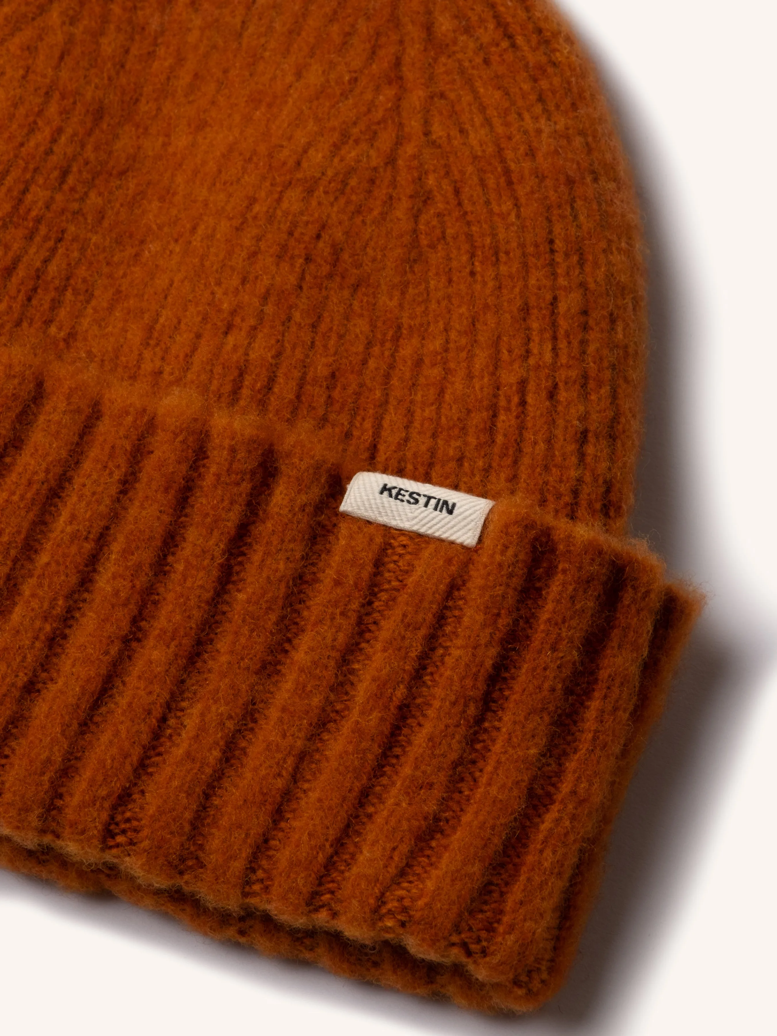 Balloch Beanie in Rust Brushed Lambswool
