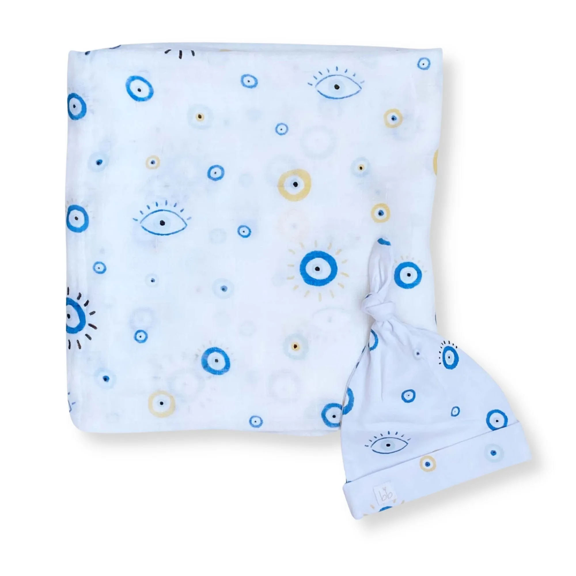 Bamboo Muslin Swaddle Blanket & Topknot Set - Into the Wild