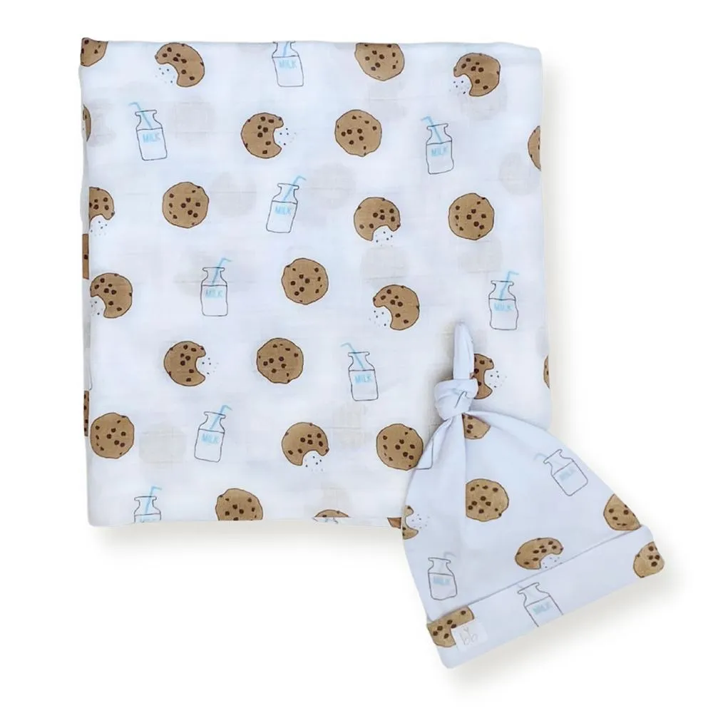 Bamboo Muslin Swaddle Blanket & Topknot Set - Into the Wild