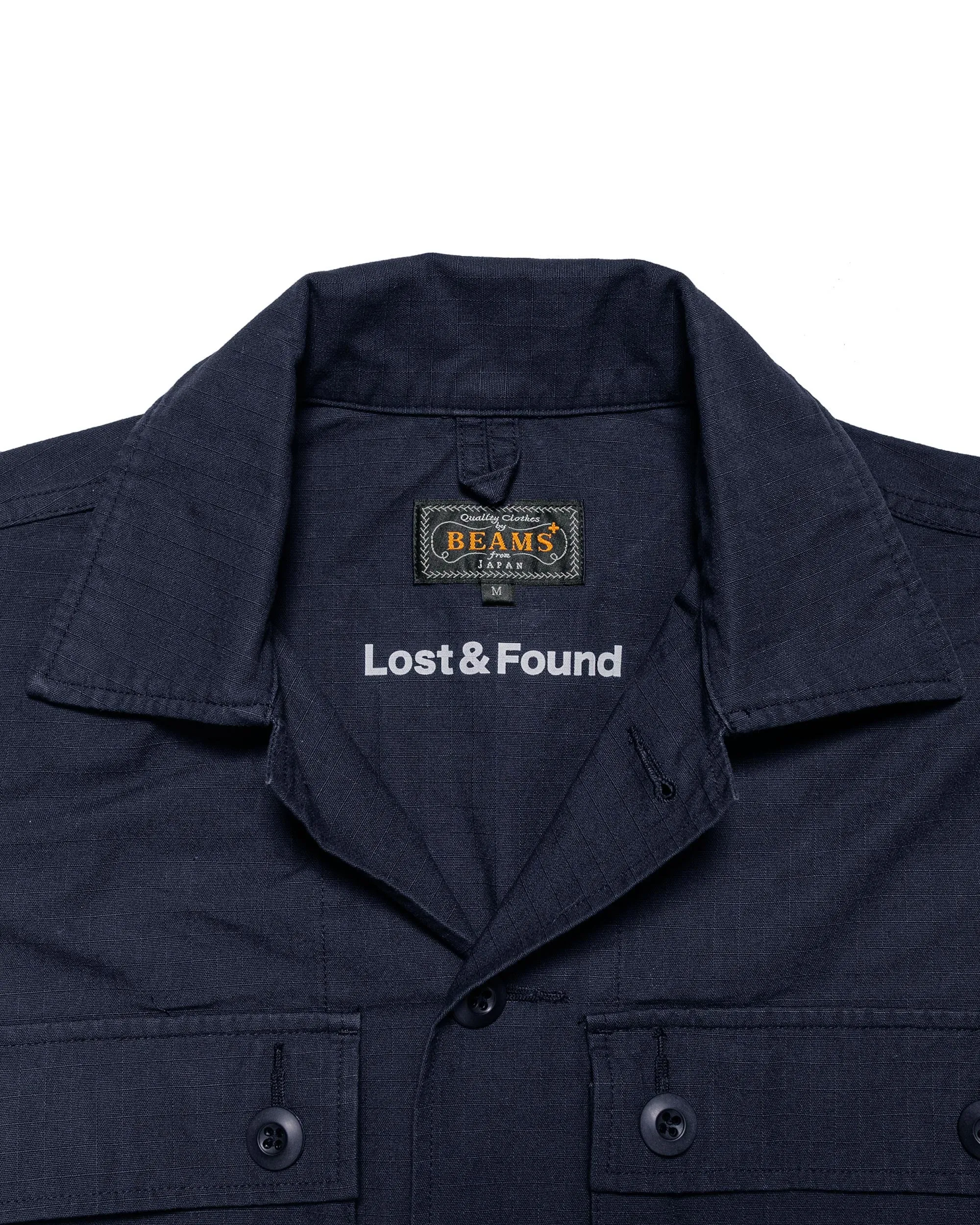 Beams Plus Lost & Found MIL SHT-JAC Cotton Ripstop Navy