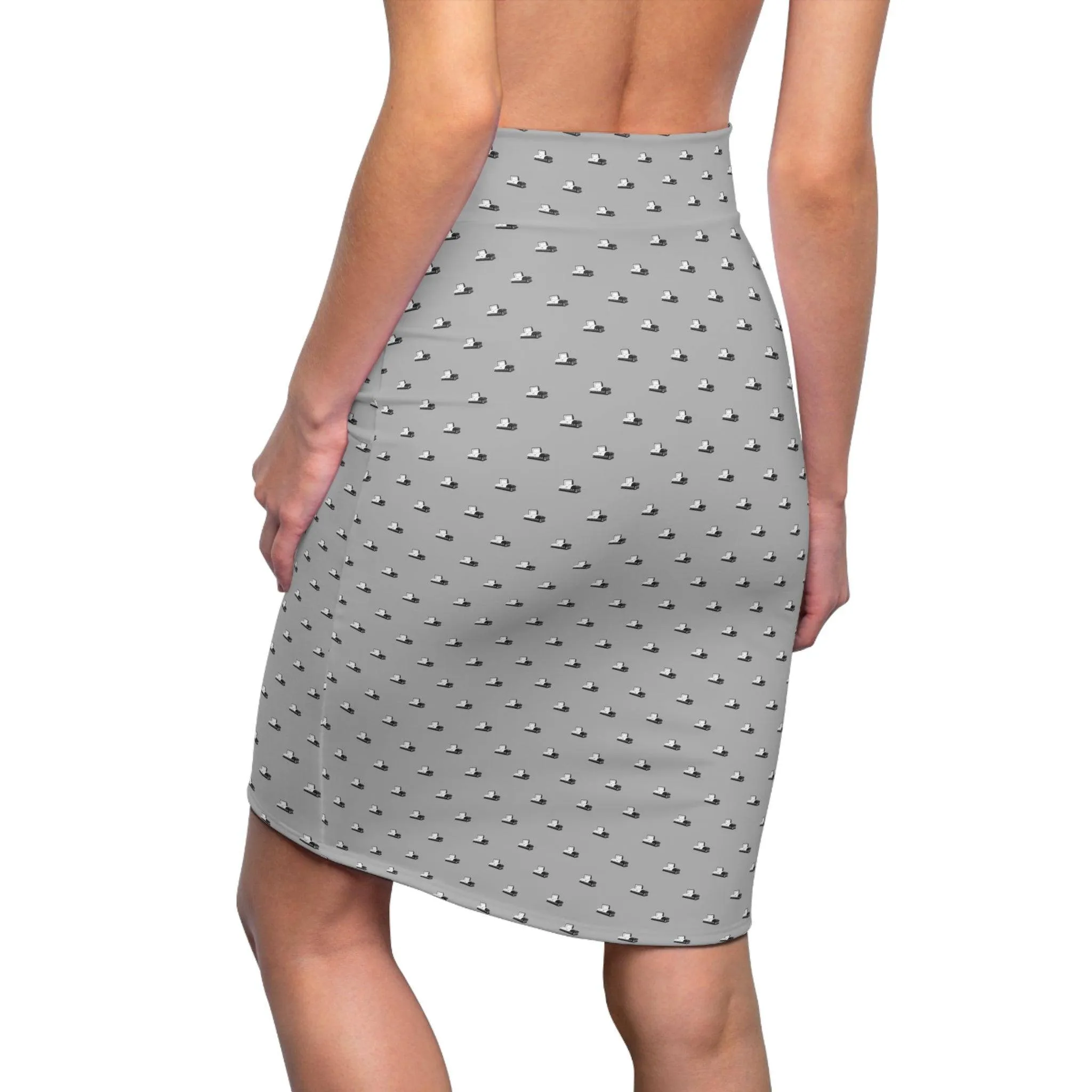 Black Casket on Light Grey - Pencil Skirt