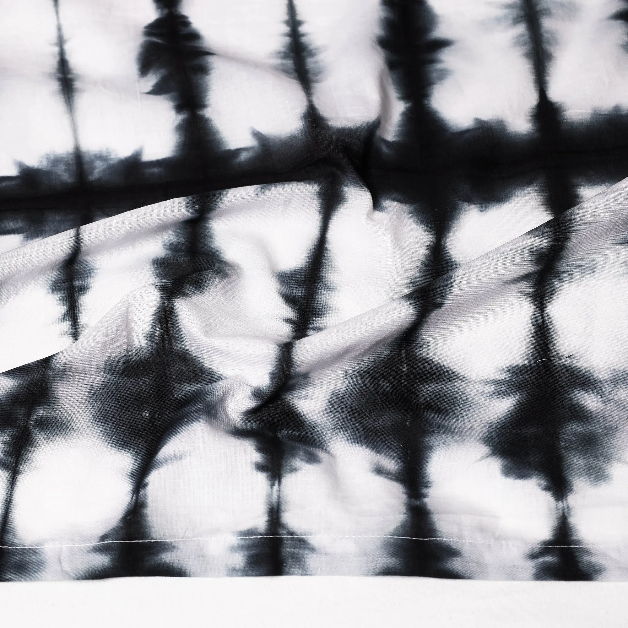 Black - Shibori Tie-Dye Cotton Scarf
