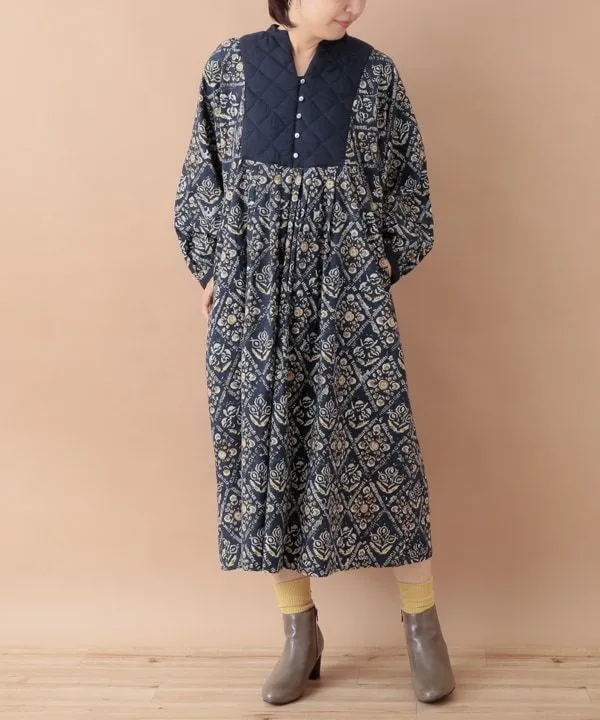 Block print cotton dress 24W015