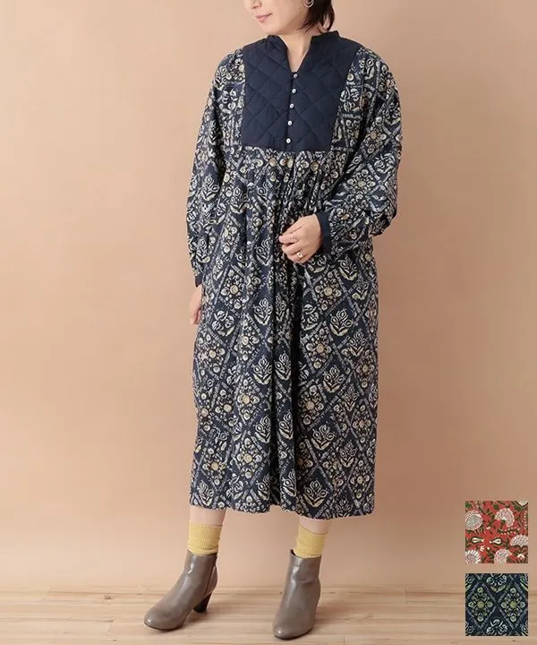 Block print cotton dress 24W015
