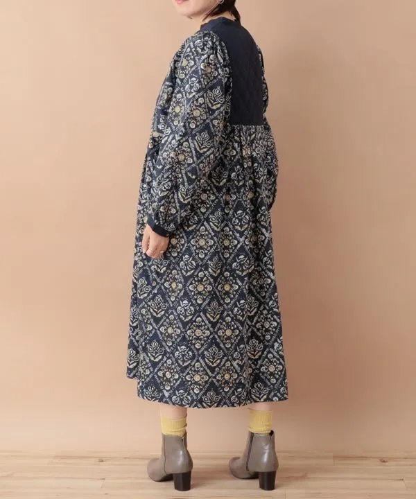 Block print cotton dress 24W015