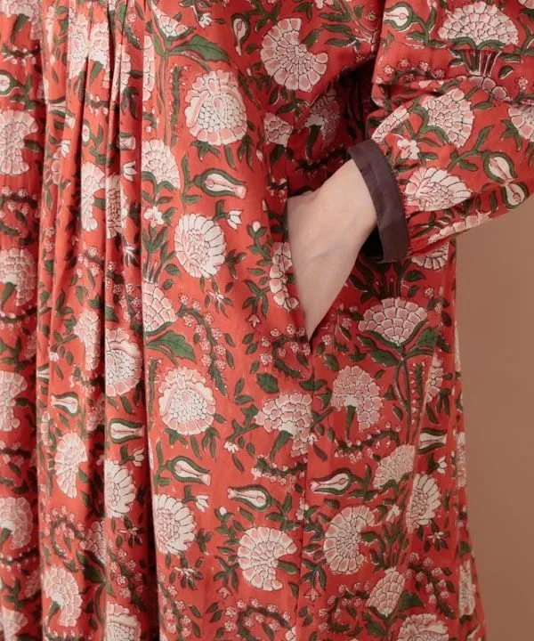 Block print cotton dress 24W015