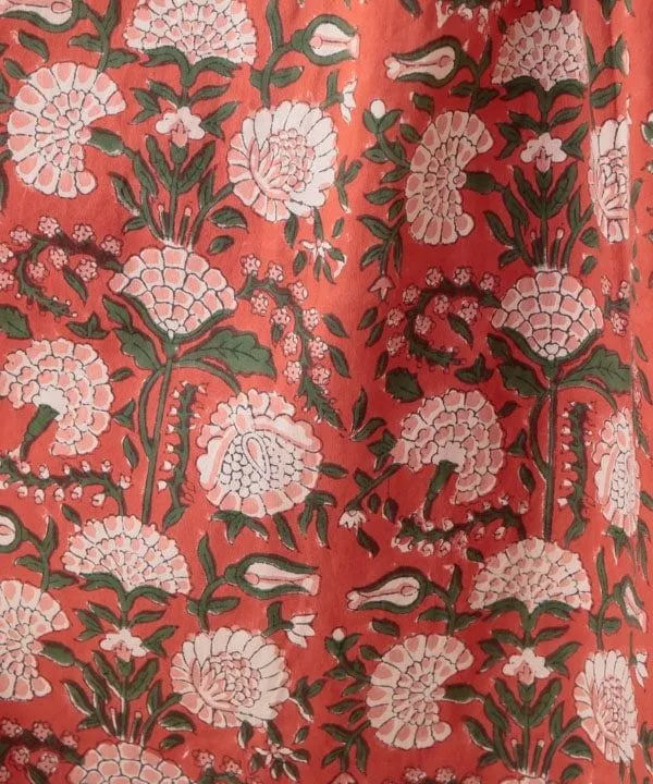 Block print cotton dress 24W015