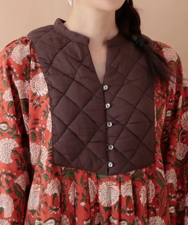 Block print cotton dress 24W015
