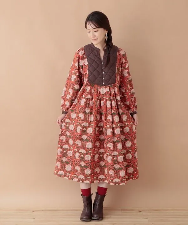 Block print cotton dress 24W015