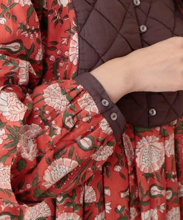 Block print cotton dress 24W015