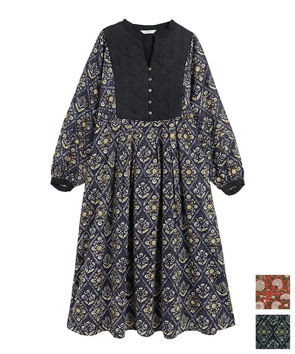 Block print cotton dress 24W015