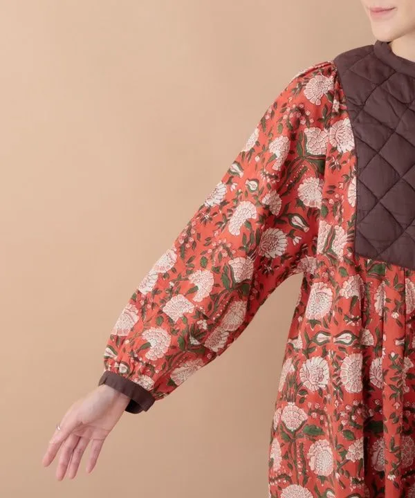 Block print cotton dress 24W015
