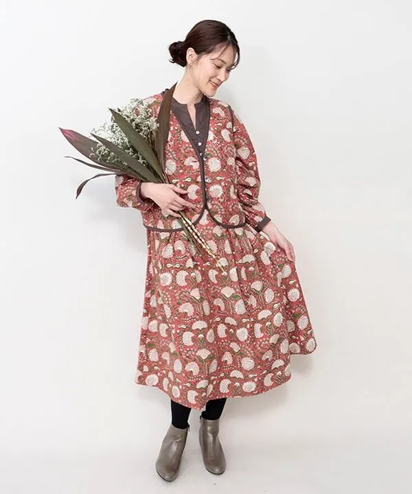 Block print cotton dress 24W015