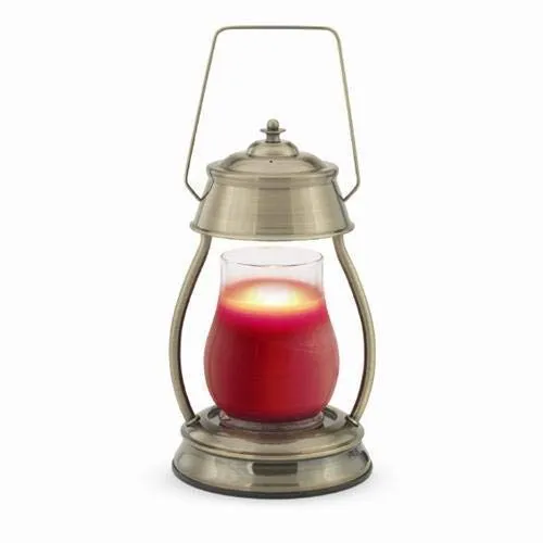 Candle Warmers Etc. Hurricane Candle Warmer Lantern, Metallic Series, Vintage Brass