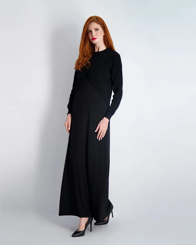 CHUNKY WEAVE KNIT OVERLAY SET-JERSEY