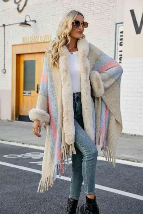 Color Block Detail Poncho
