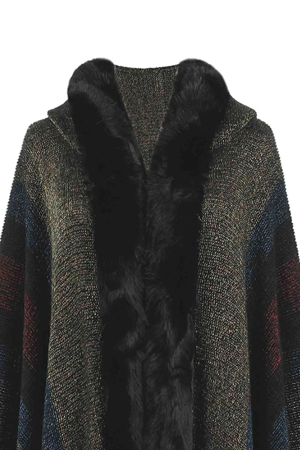 Color Block Detail Poncho