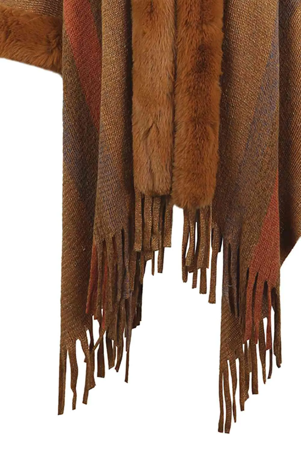 Color Block Detail Poncho