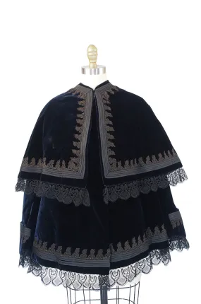 Elaborate Victorian Velvet Jacket with Overlay