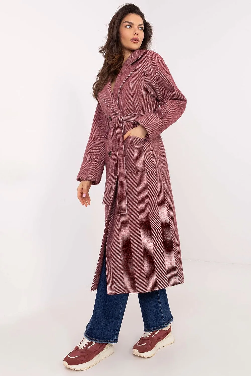 Elegant double-breasted women's coat