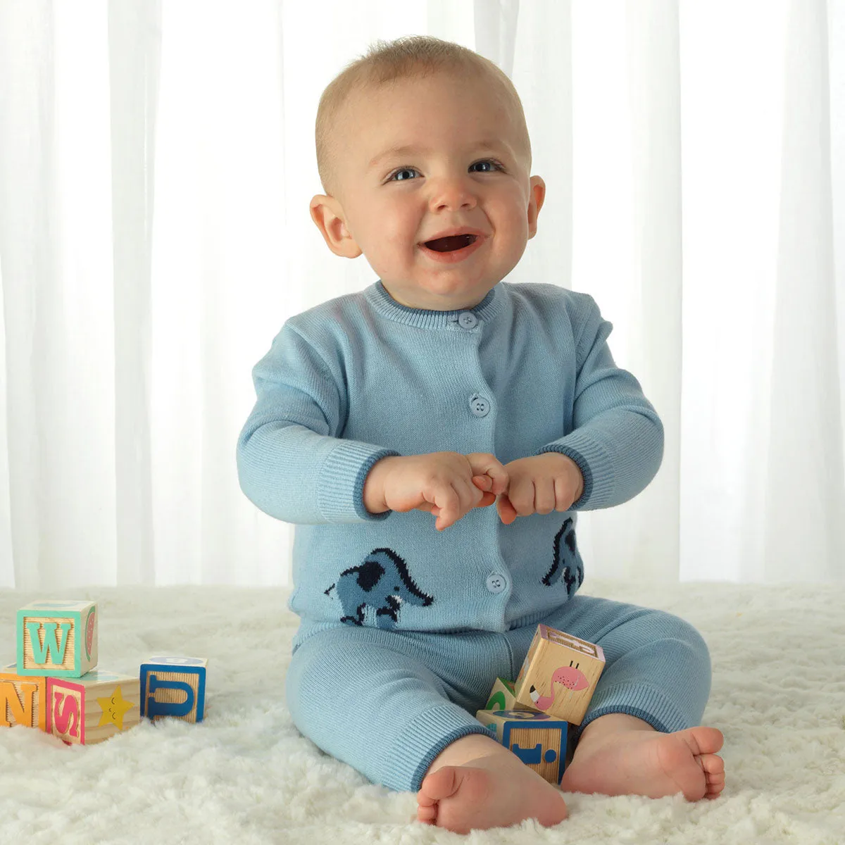 Elephant Intarsia Knit Set