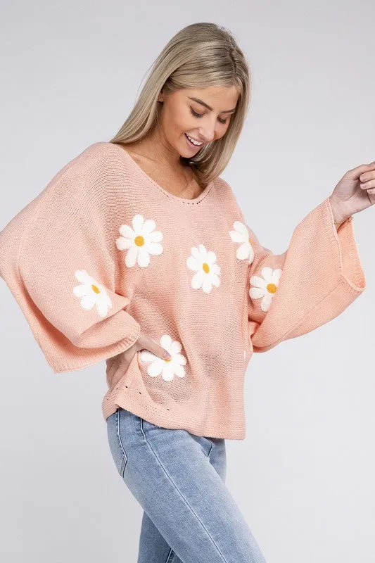 Flower Motif Sweater