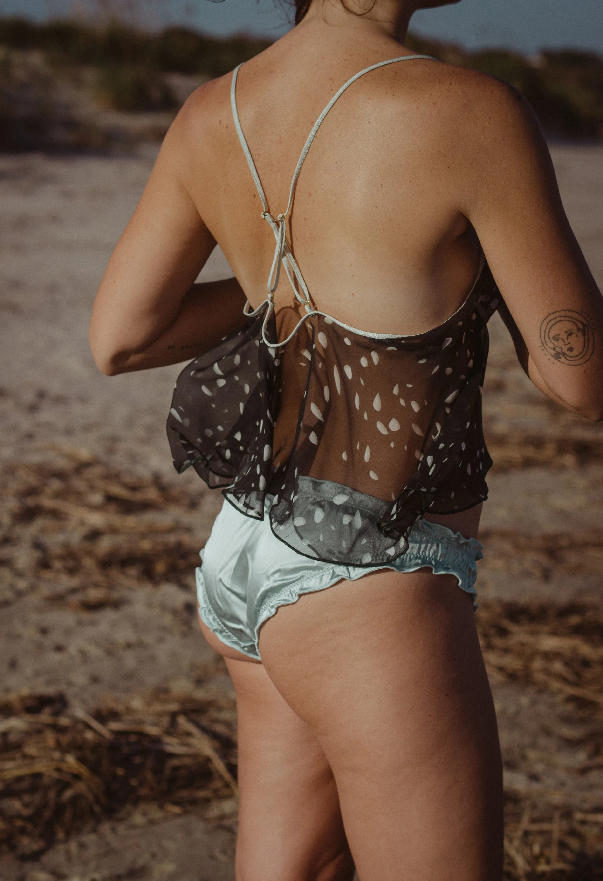 Folie Petal Silk Camisole -Eucalyptus