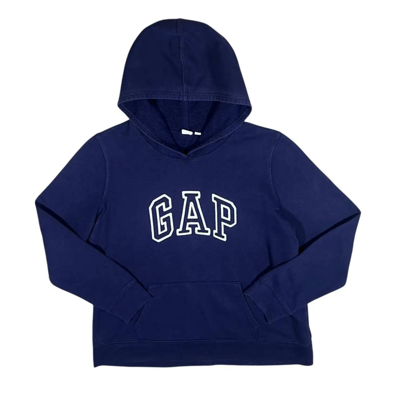 GAP Classic Embroidered Spellout Navy Blue Pullover Hoodie
