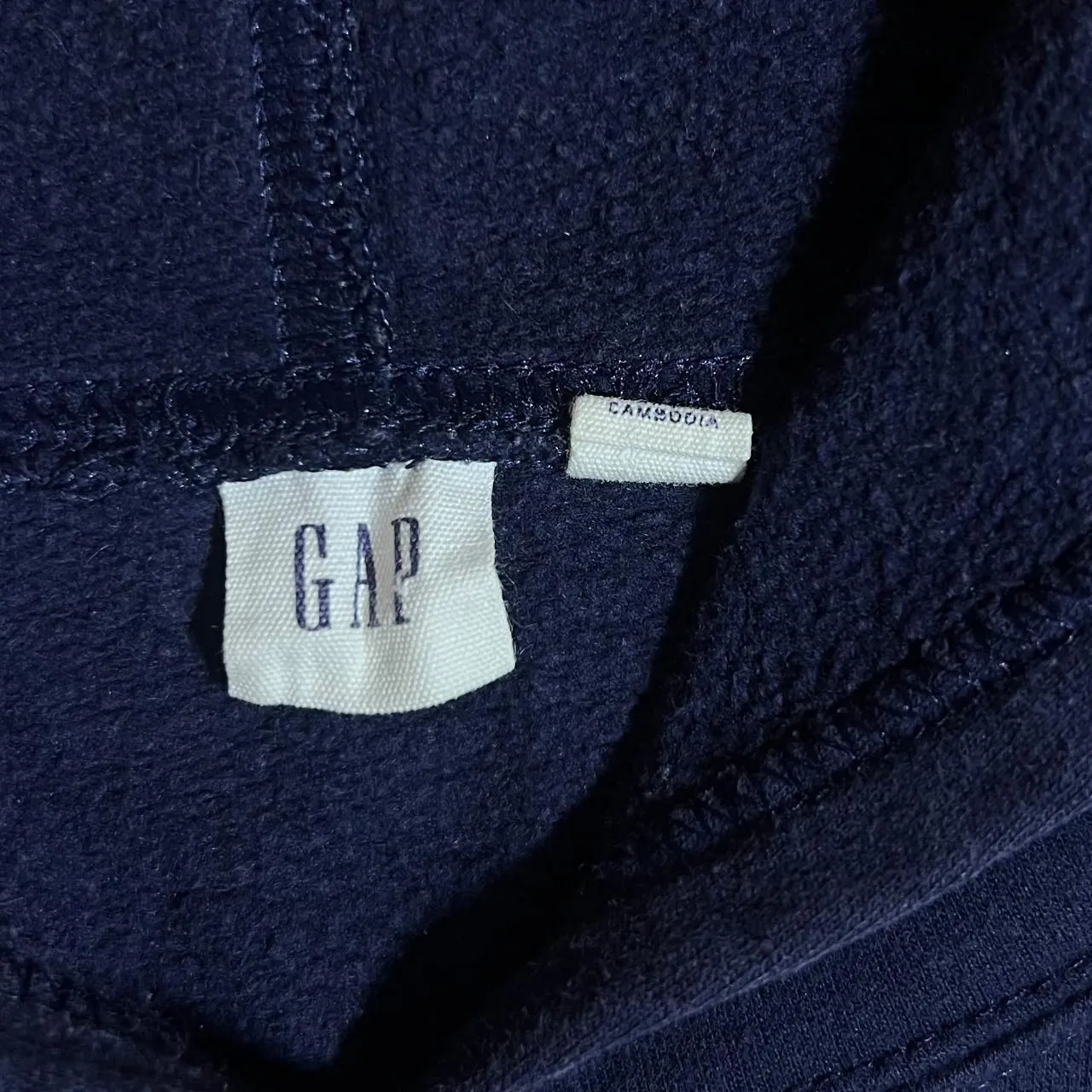 GAP Classic Embroidered Spellout Navy Blue Pullover Hoodie