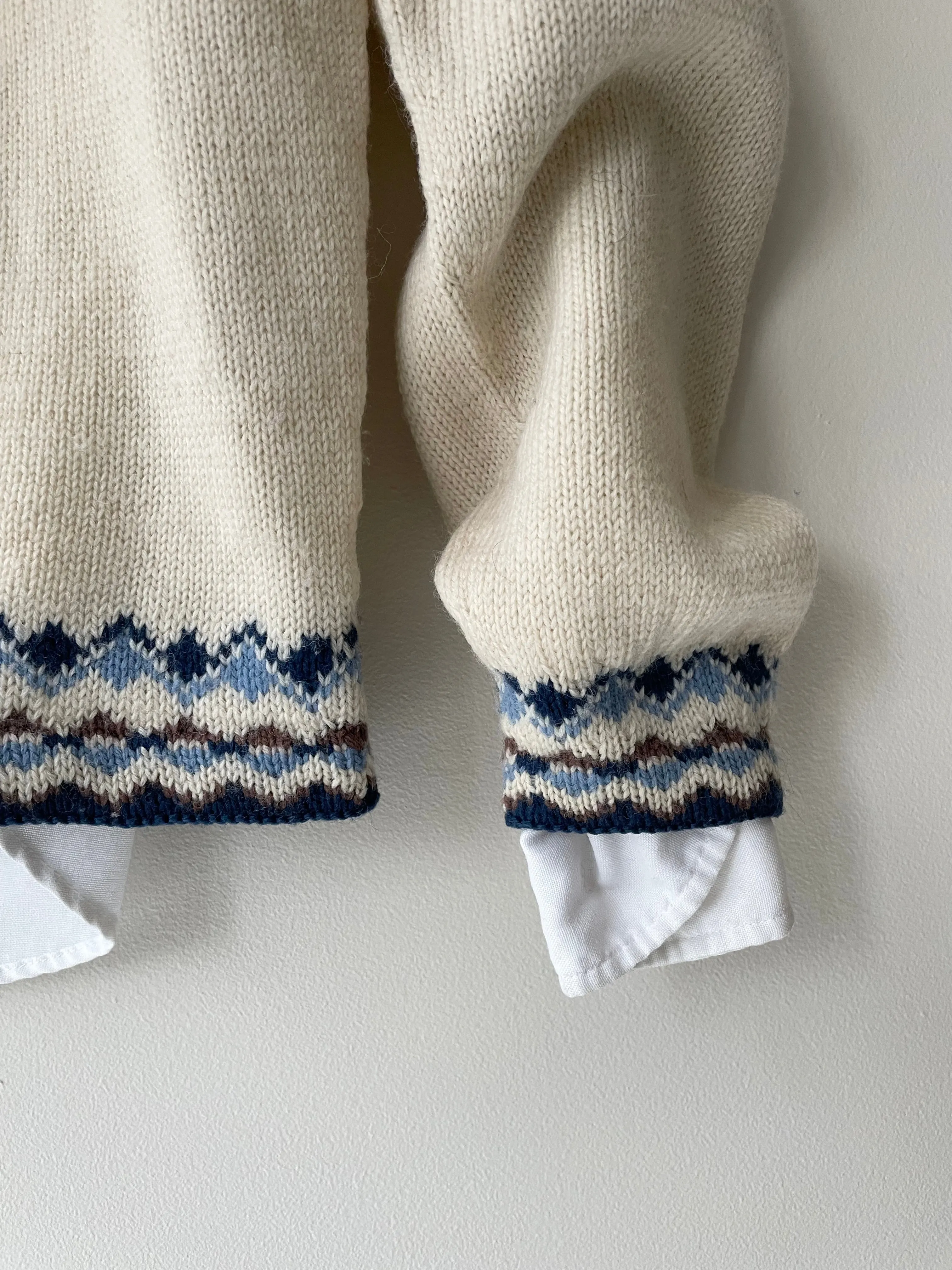 Handknit Wool Fair Isle Cardigan