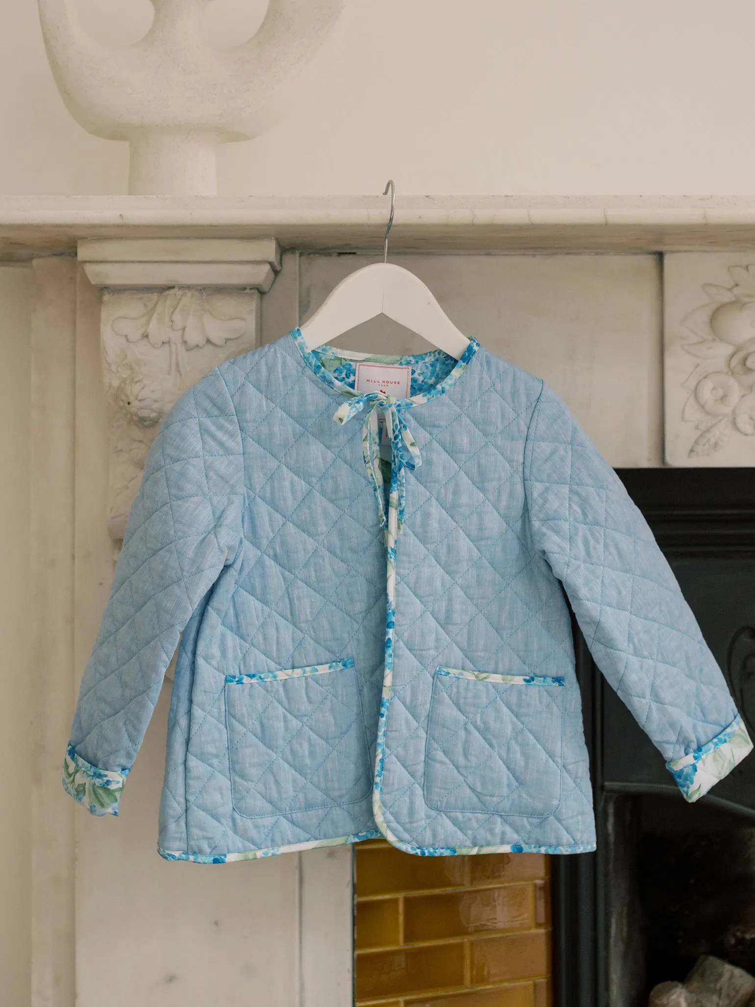 Hill House Home X La Coqueta Blue Watercolour Hydrangea Maribel Girl Jacket