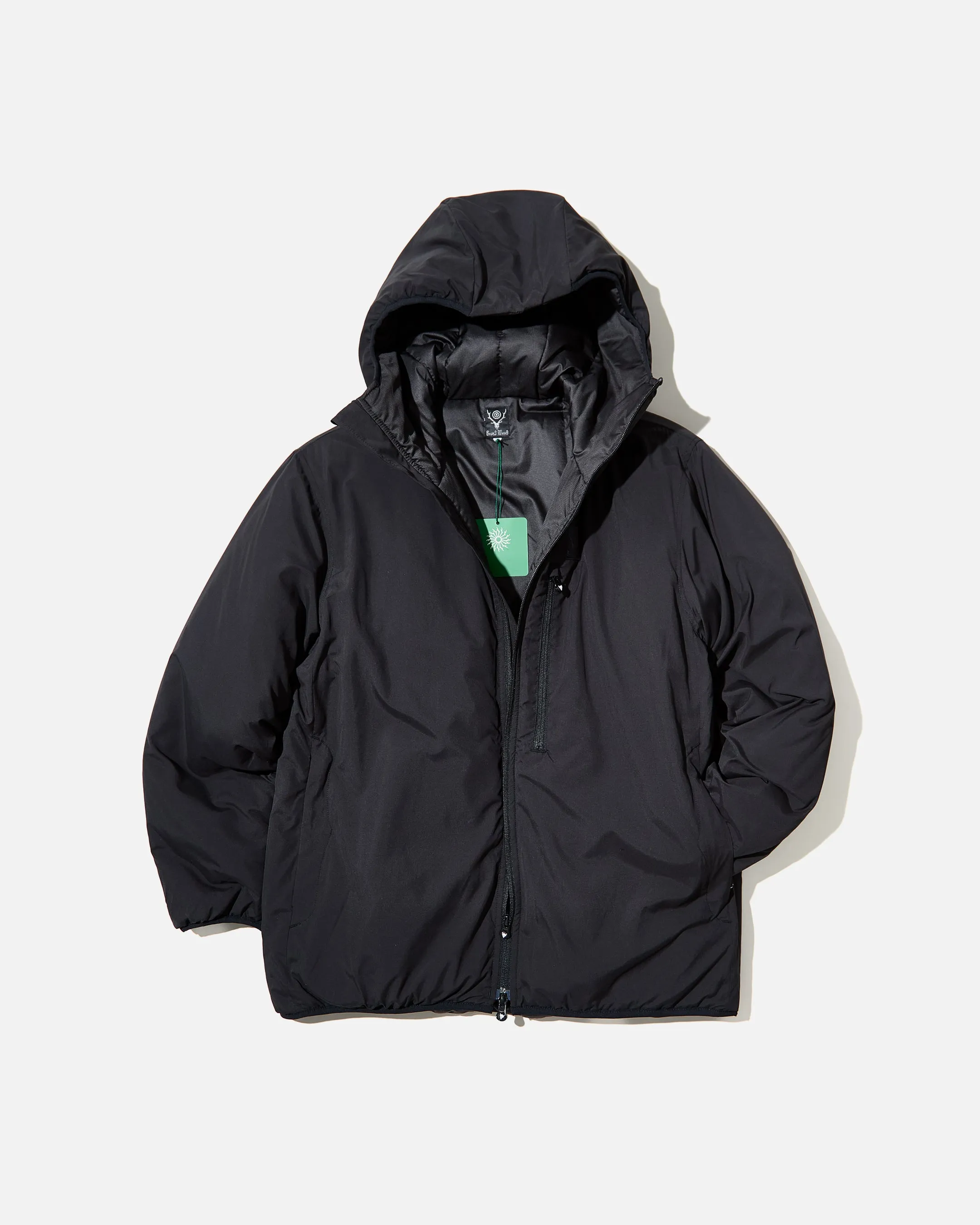 Insulator Zipped Parka Poly Peach Skin - Black