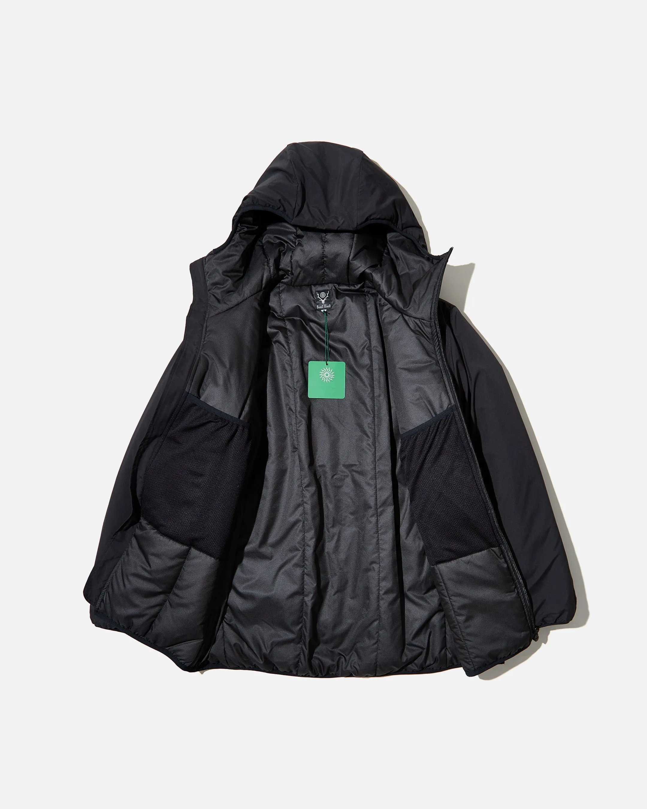 Insulator Zipped Parka Poly Peach Skin - Black
