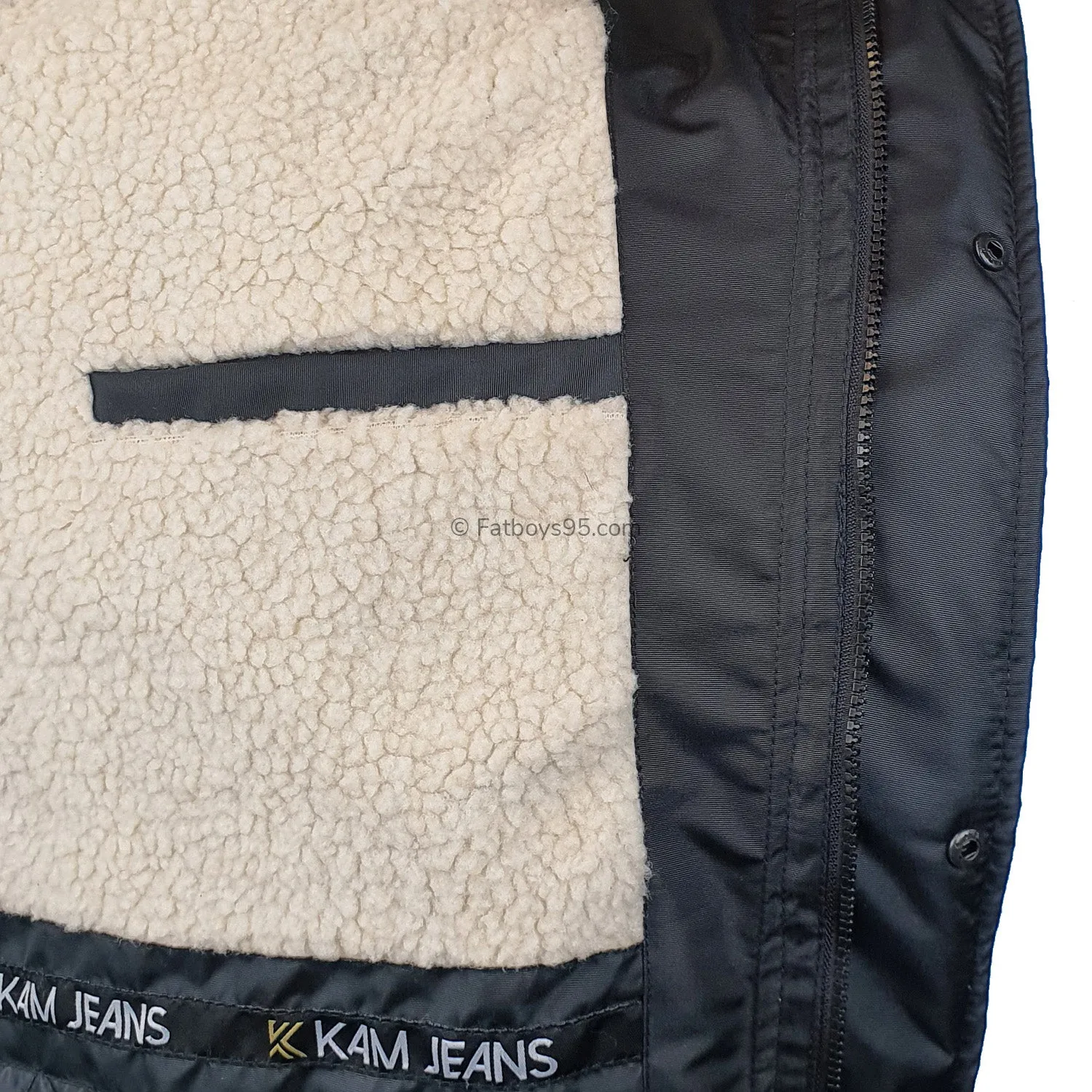 Kam Sherpa Lined Parka Coat - KBS KV112 - Black