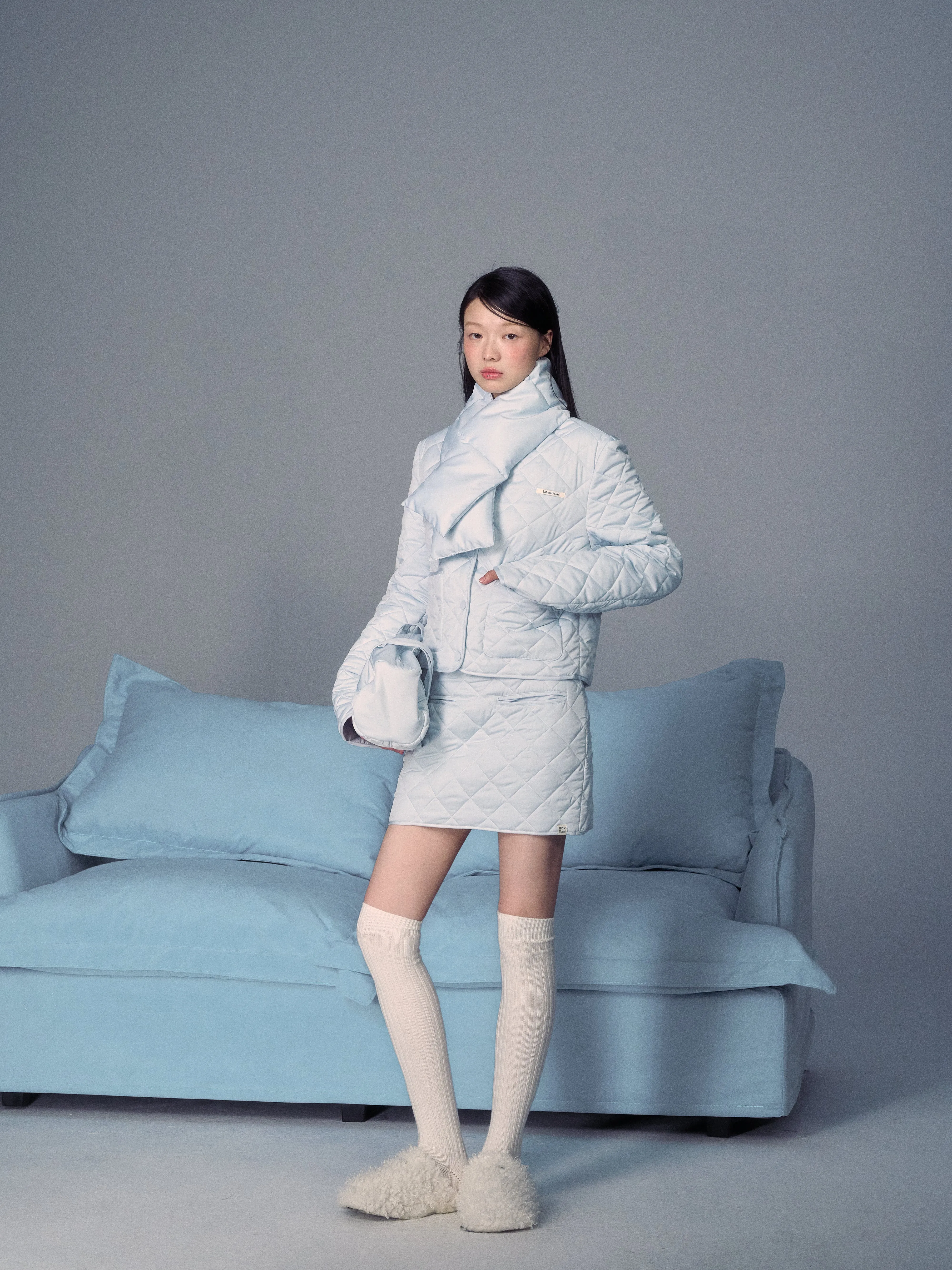 LLDC 'NEAT COLLECTION' Quilted Jacket & Mini Skirt Set [2COLOR]
