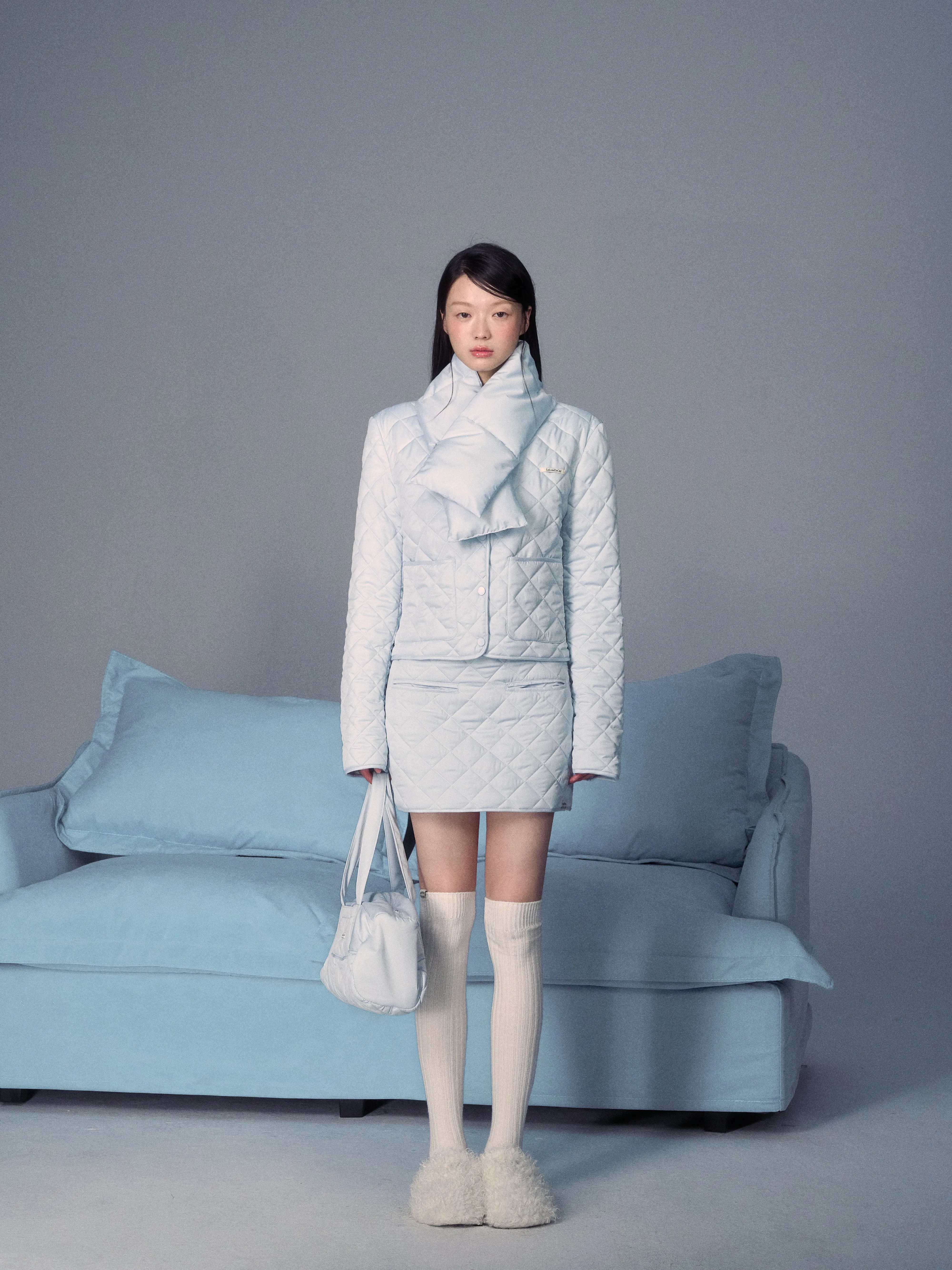 LLDC 'NEAT COLLECTION' Quilted Jacket & Mini Skirt Set [2COLOR]