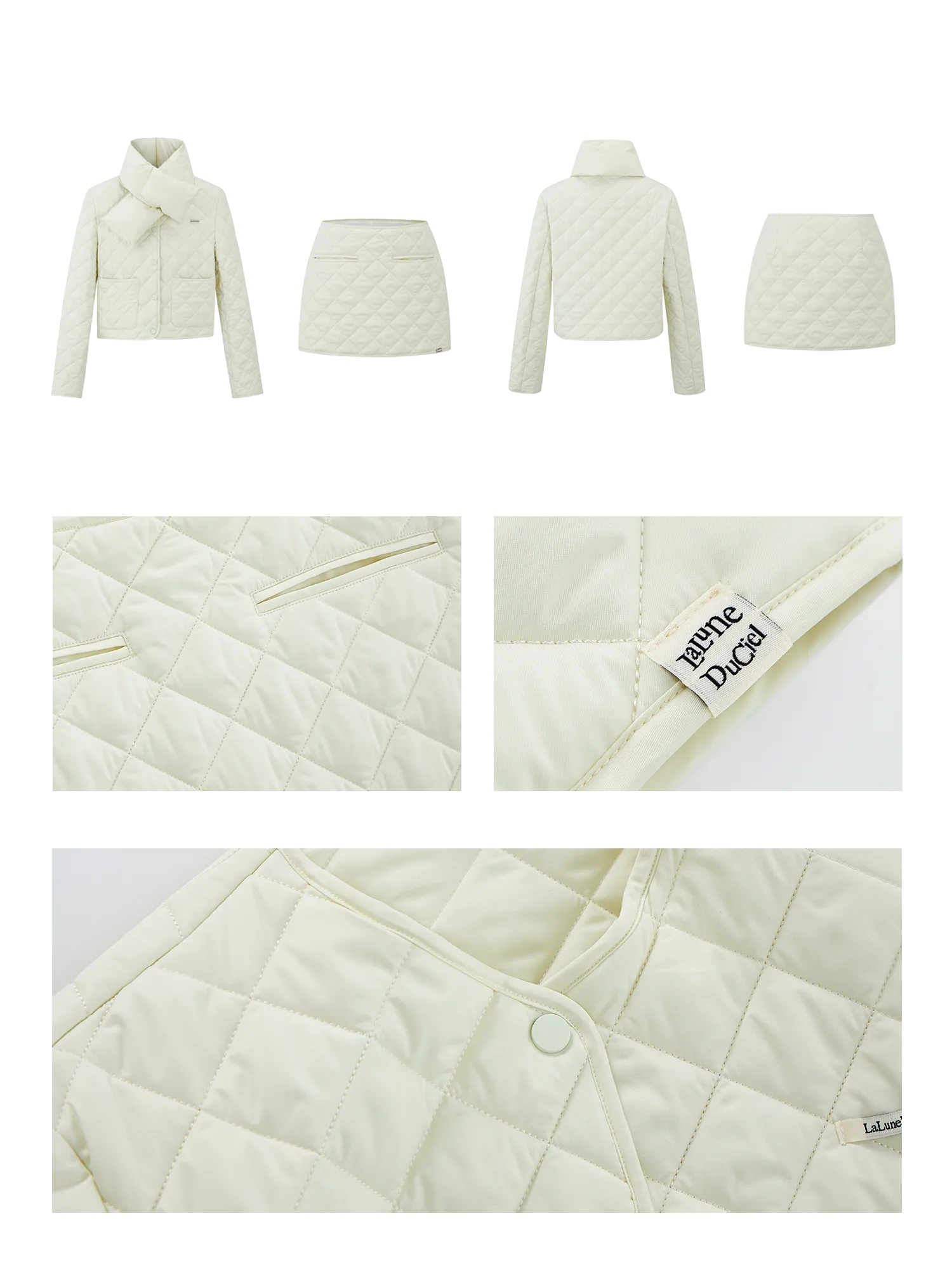 LLDC 'NEAT COLLECTION' Quilted Jacket & Mini Skirt Set [2COLOR]