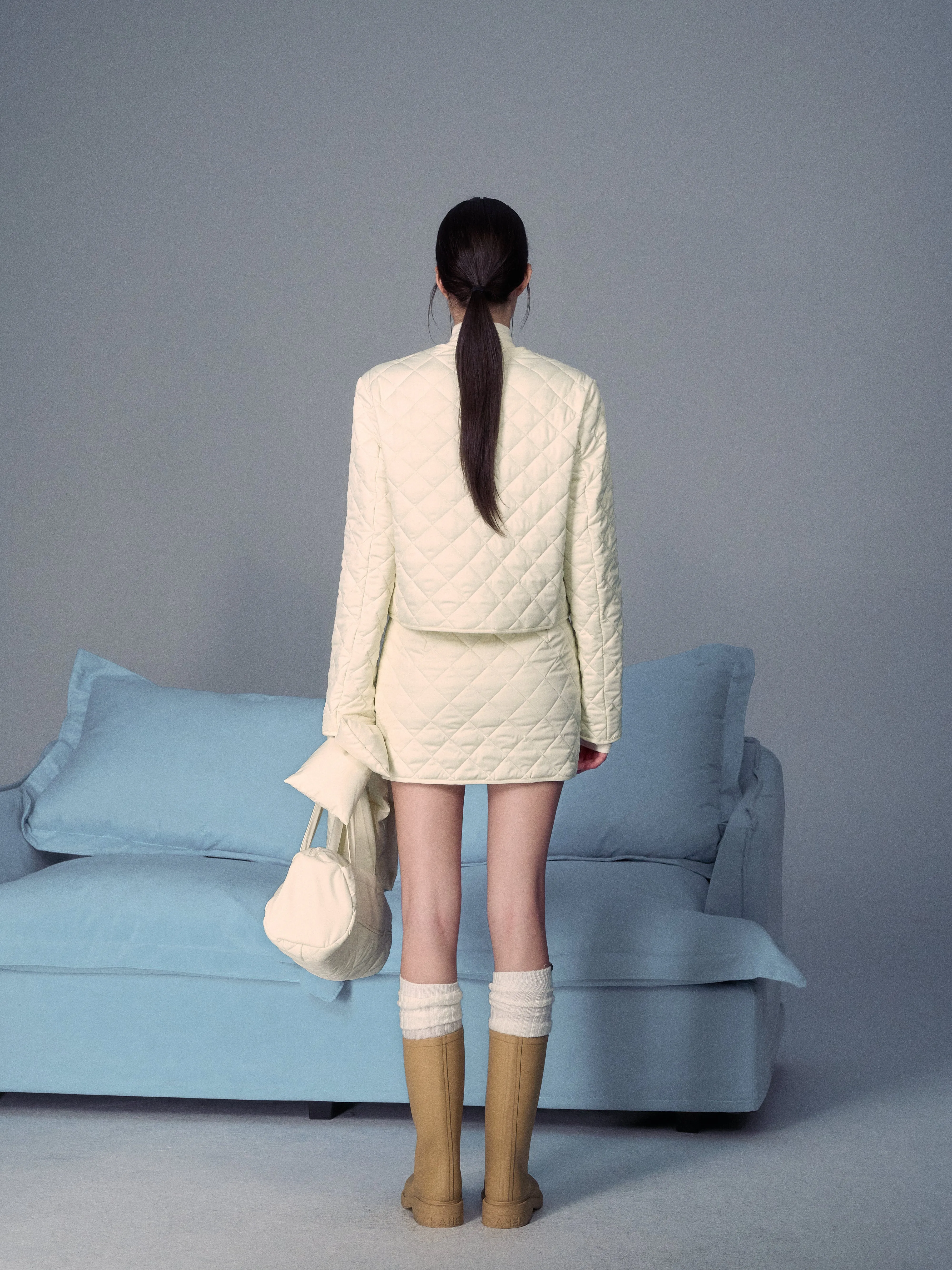 LLDC 'NEAT COLLECTION' Quilted Jacket & Mini Skirt Set [2COLOR]