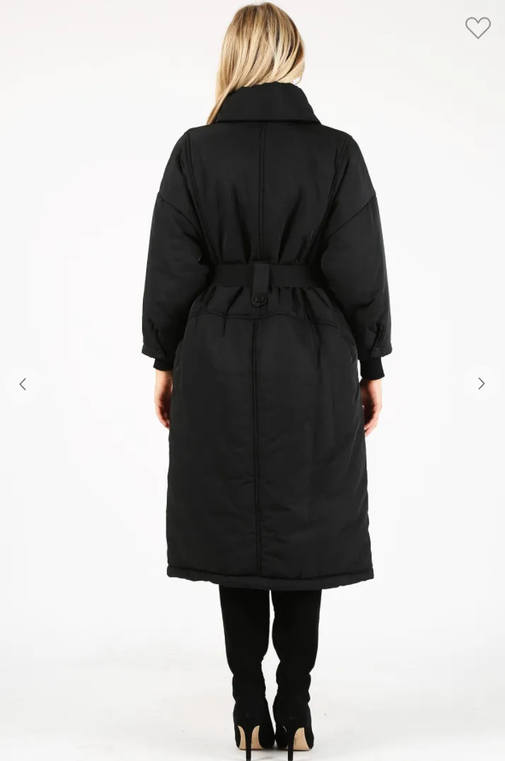 Longline Puffer Coat W/Turtleneck