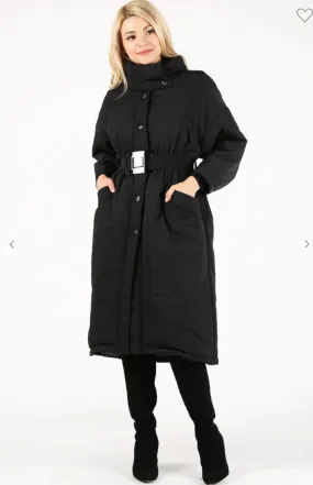 Longline Puffer Coat W/Turtleneck