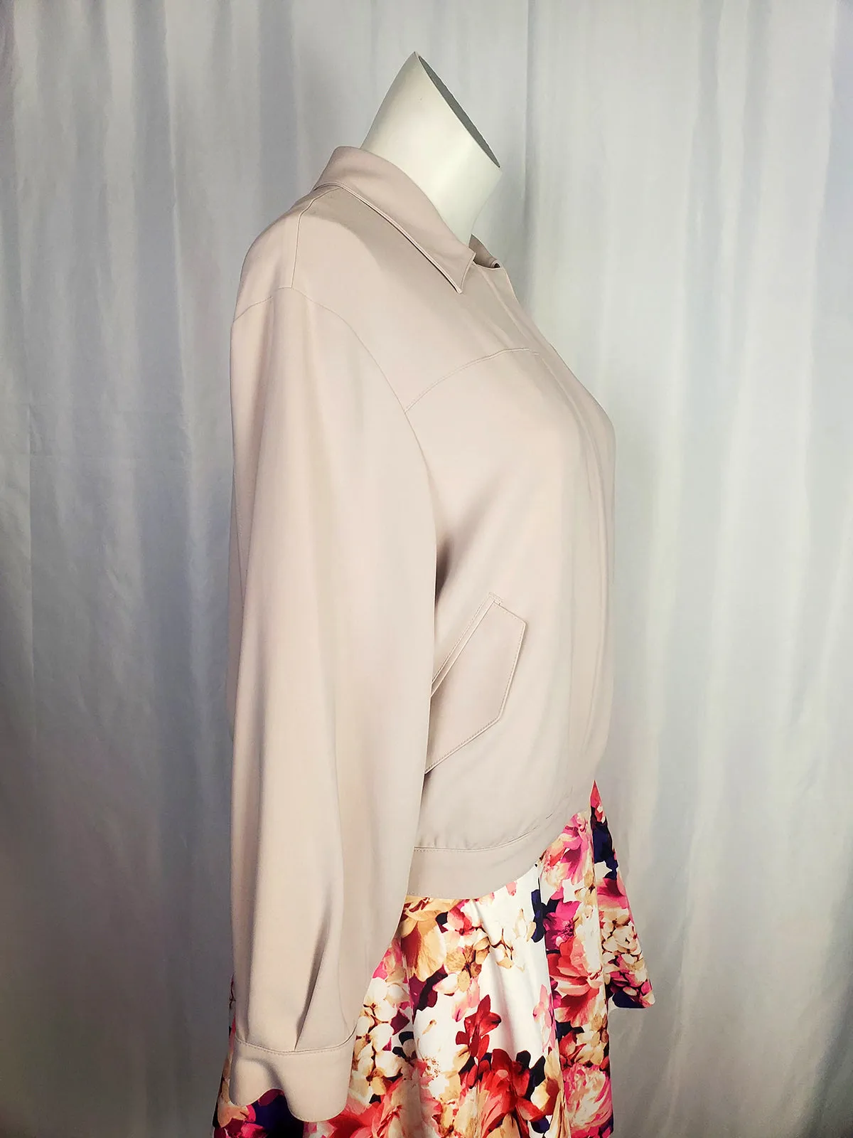 Marina Rinaldi Size 14W Putty Bomber Jacket