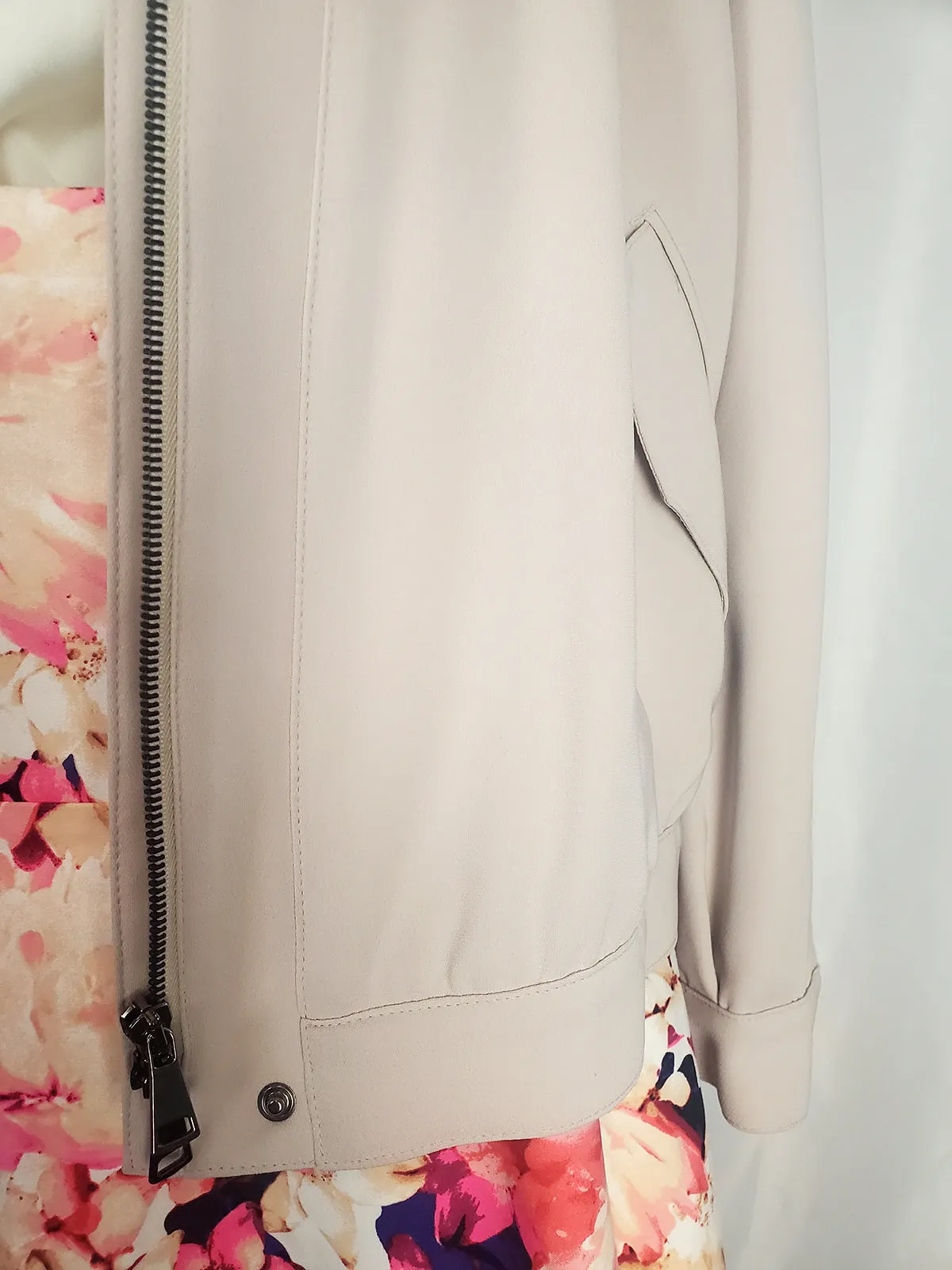 Marina Rinaldi Size 14W Putty Bomber Jacket